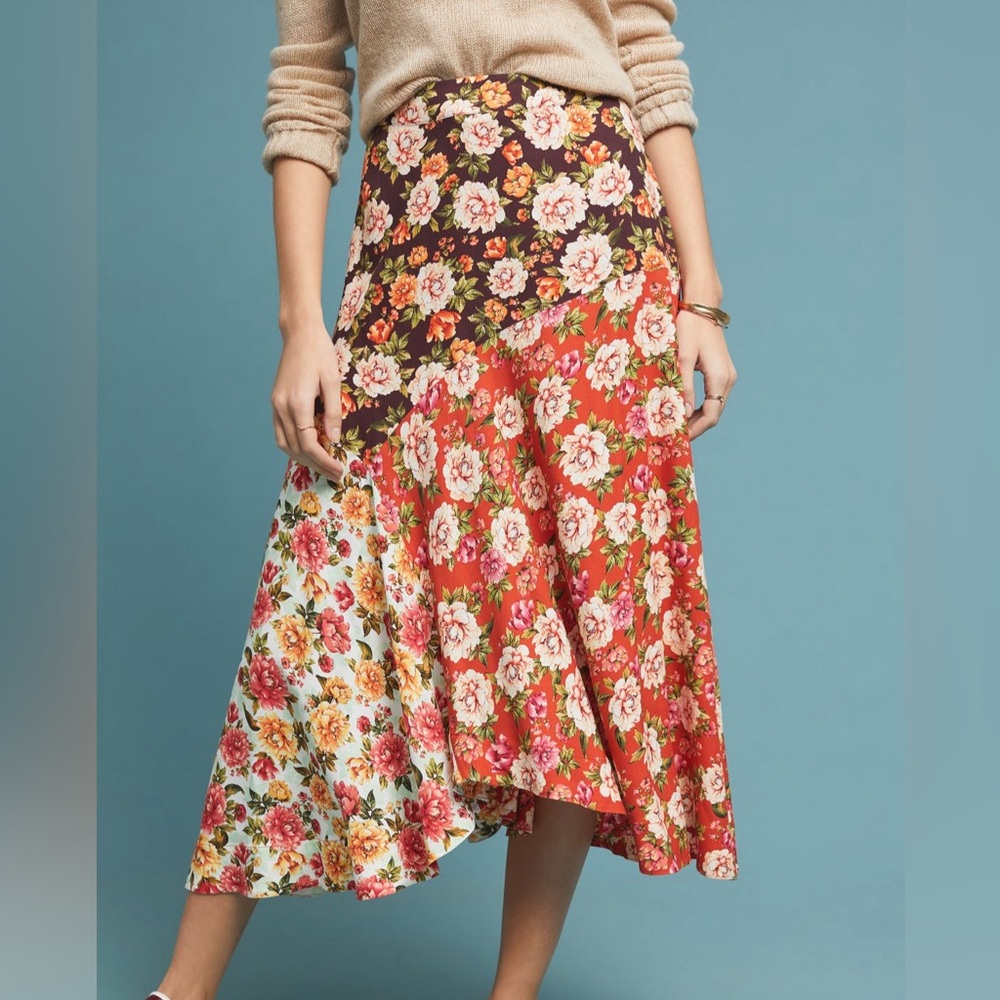 Farm Rio Patchwork Floral Skirt Size L